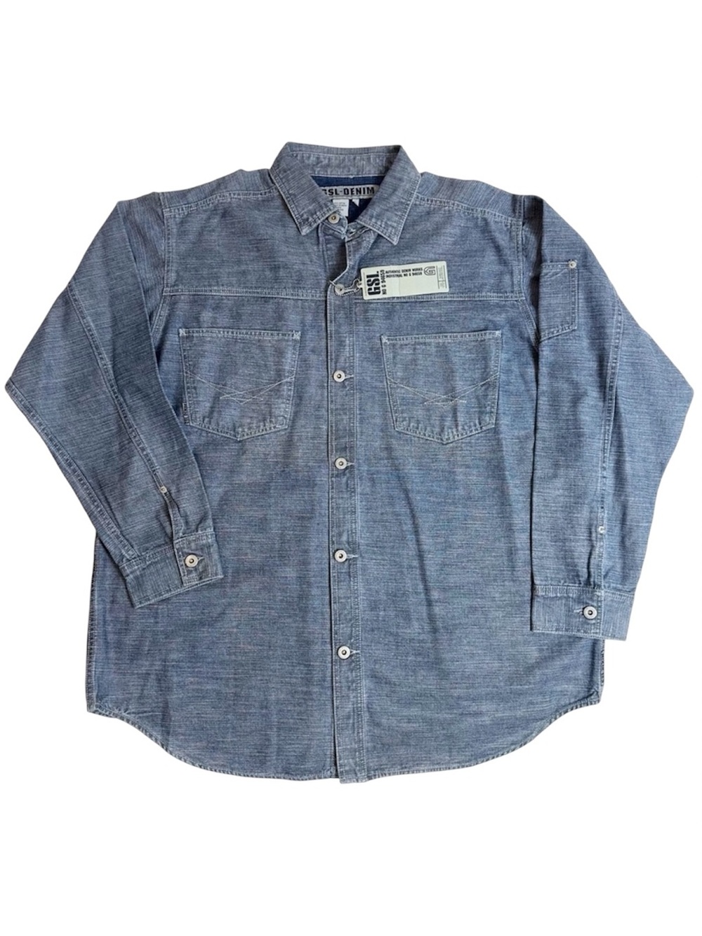 Vintage GSL Denim Deadstock Cotton Jean Button Down Jacket Shirt Shacket